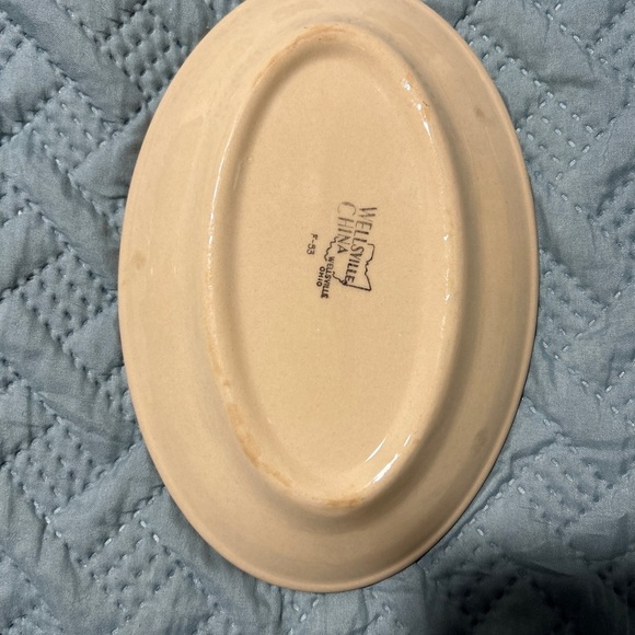 Wellsville China Restaurant Ware Lunch Plate San Tan Brown Stripe Vintage 8.25” - Picture 4 of 5